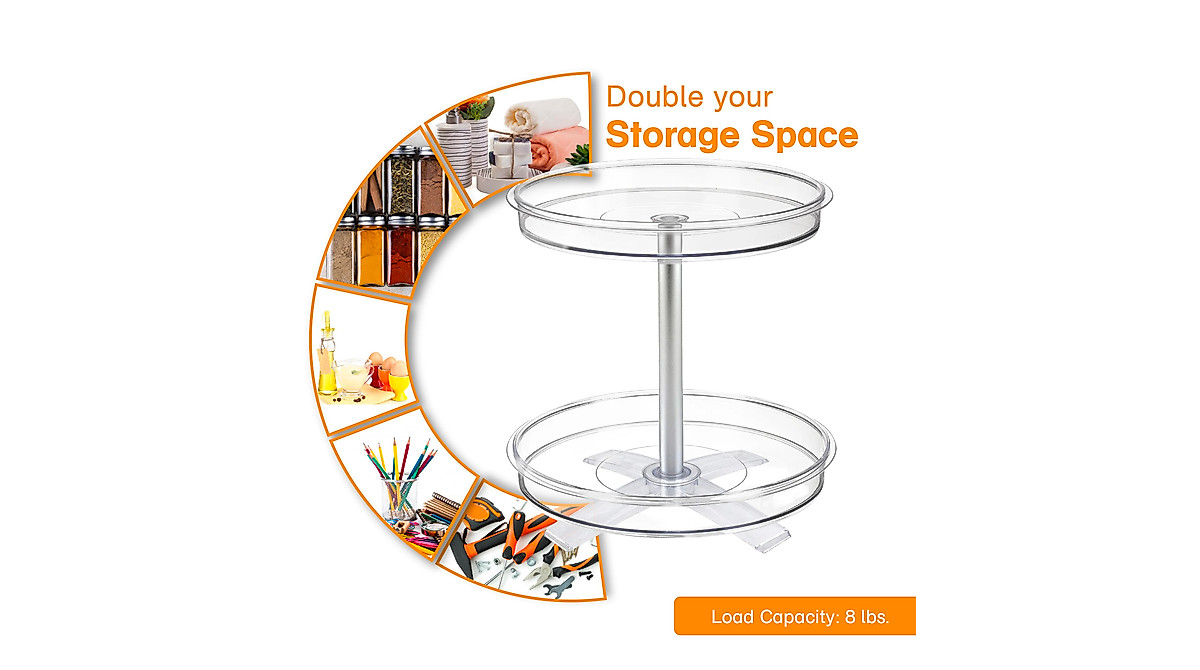 Polder 2-Tier Spinner Caddy - Perfect Pantry Organizer