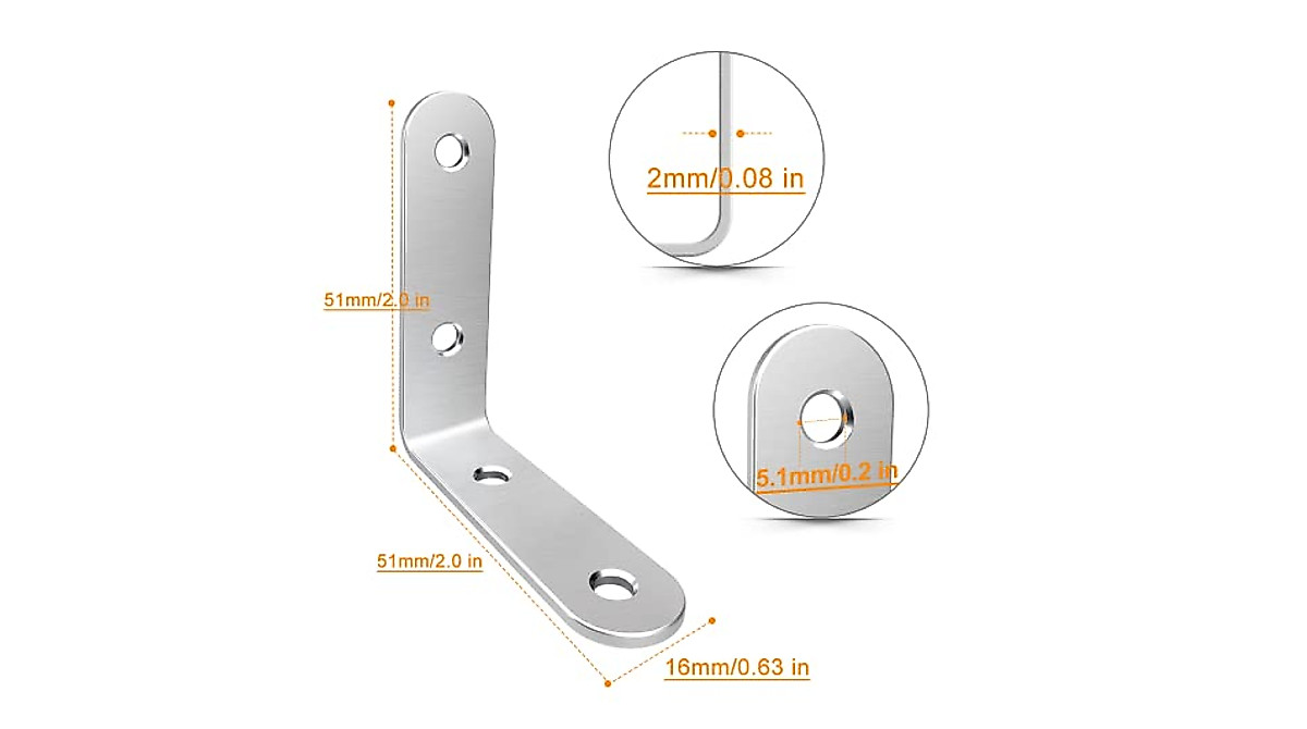 LuckIn Heavy Duty L Brackets - 40 Pack for Shelves