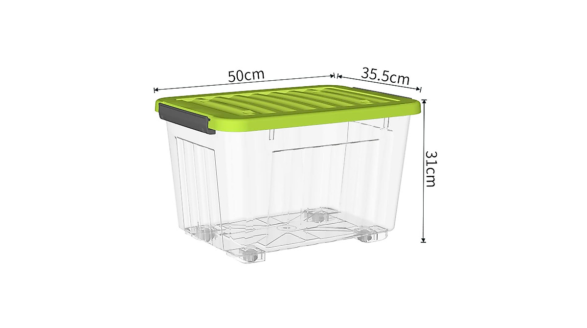 Cetomo 35L Storage Box - Clear, Stackable, 3-Pack