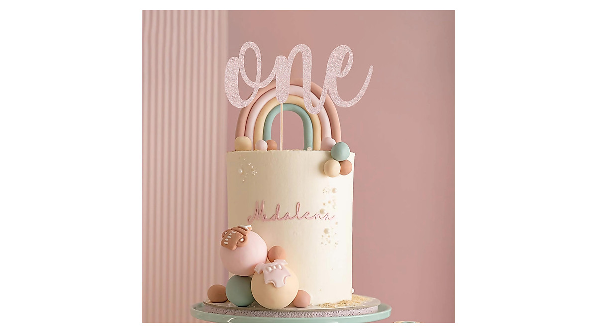 Rose Gold 1st Birthday Cake Topper - EONNCNT