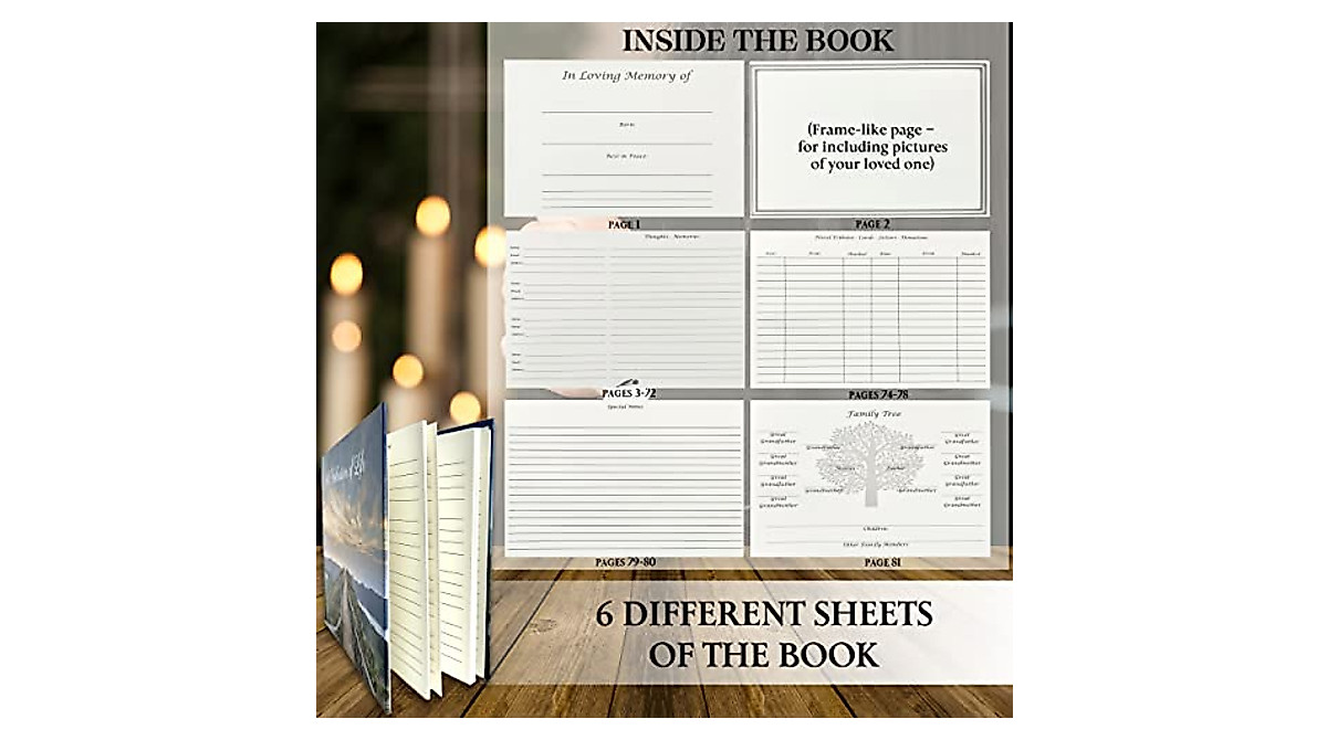 Funeral Guest Book | Memorial Sign-In Book for Tributes & Memories