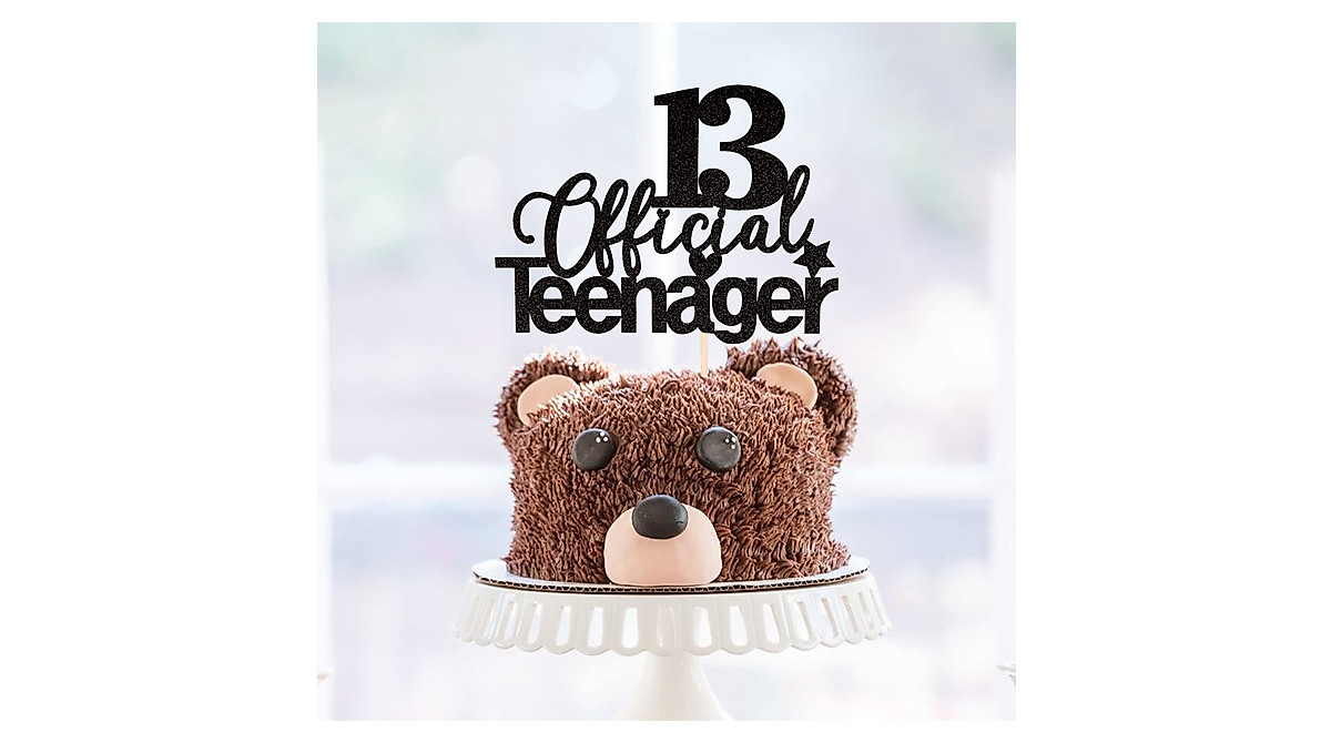 Glitter 13th Birthday Cake Topper for Teens