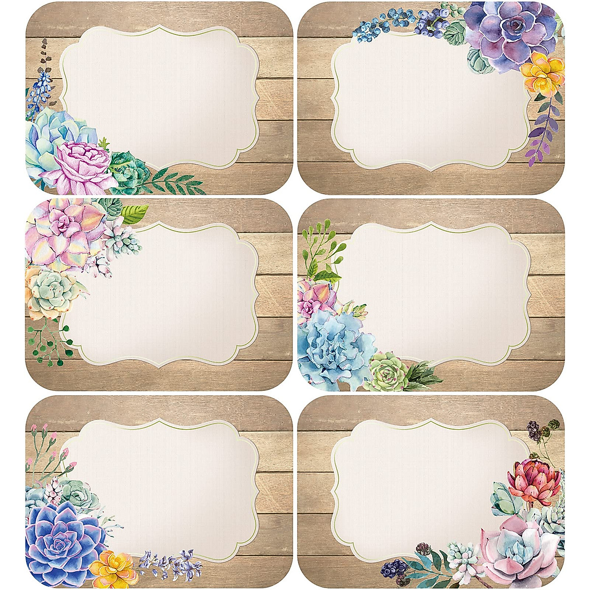Rustic Bloom Leaves Name Tags - 120 Self-Adhesive Stickers