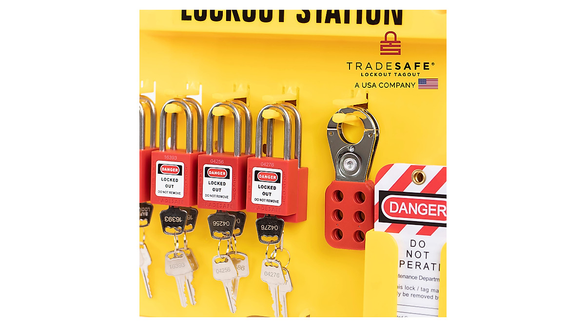TRADESAFE Lockout Tagout Station - OSHA Compliant Safety