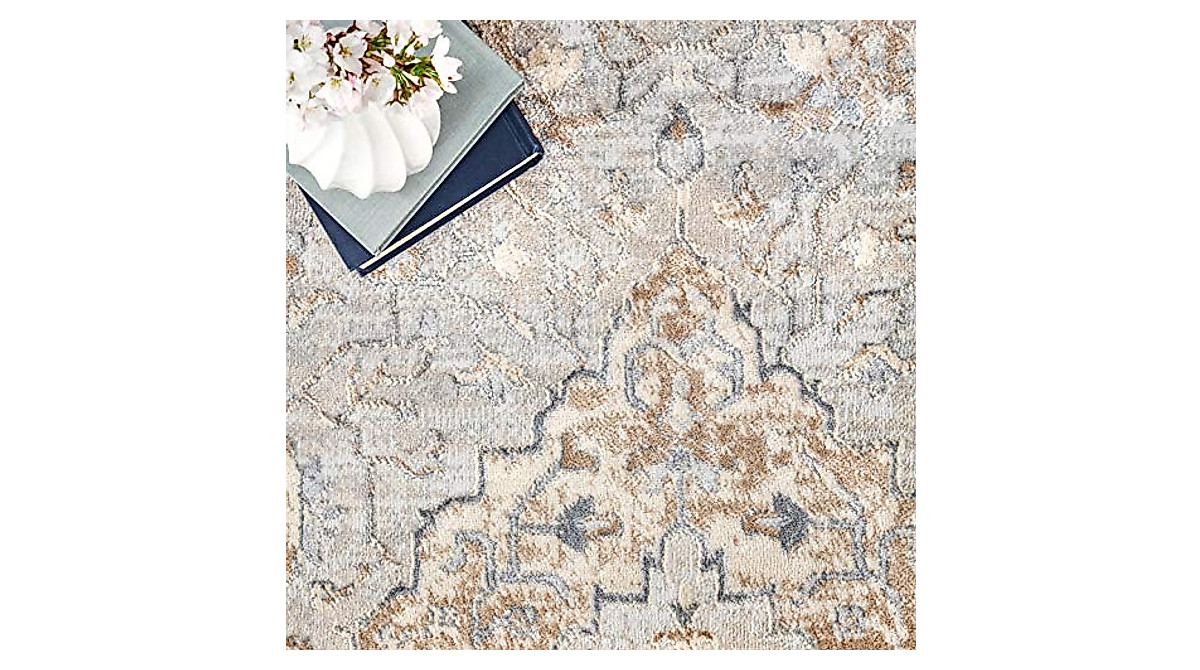 nuLOOM Thea Beige Medallion Area Rug | Durable & Easy to Maintain