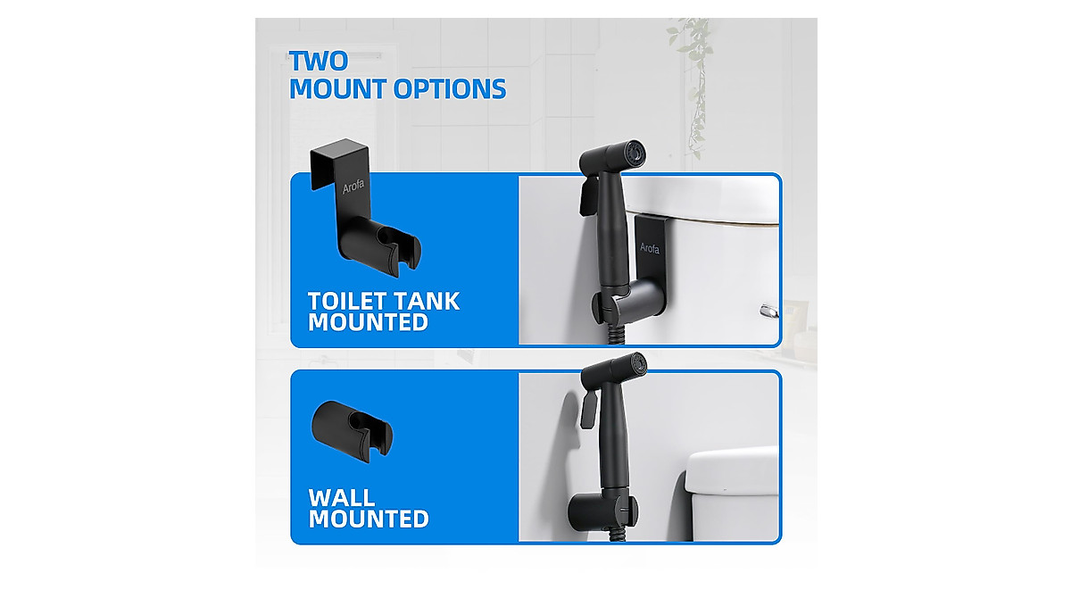 Adjustable Arofa Black Bidet Sprayer for Easy Cleaning