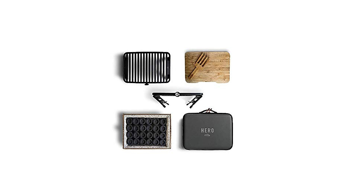 Fire & Flavor HERO Grillsystem – Ultraleichter Tisch-Kohlegrill Für Camping & Unterwegs
