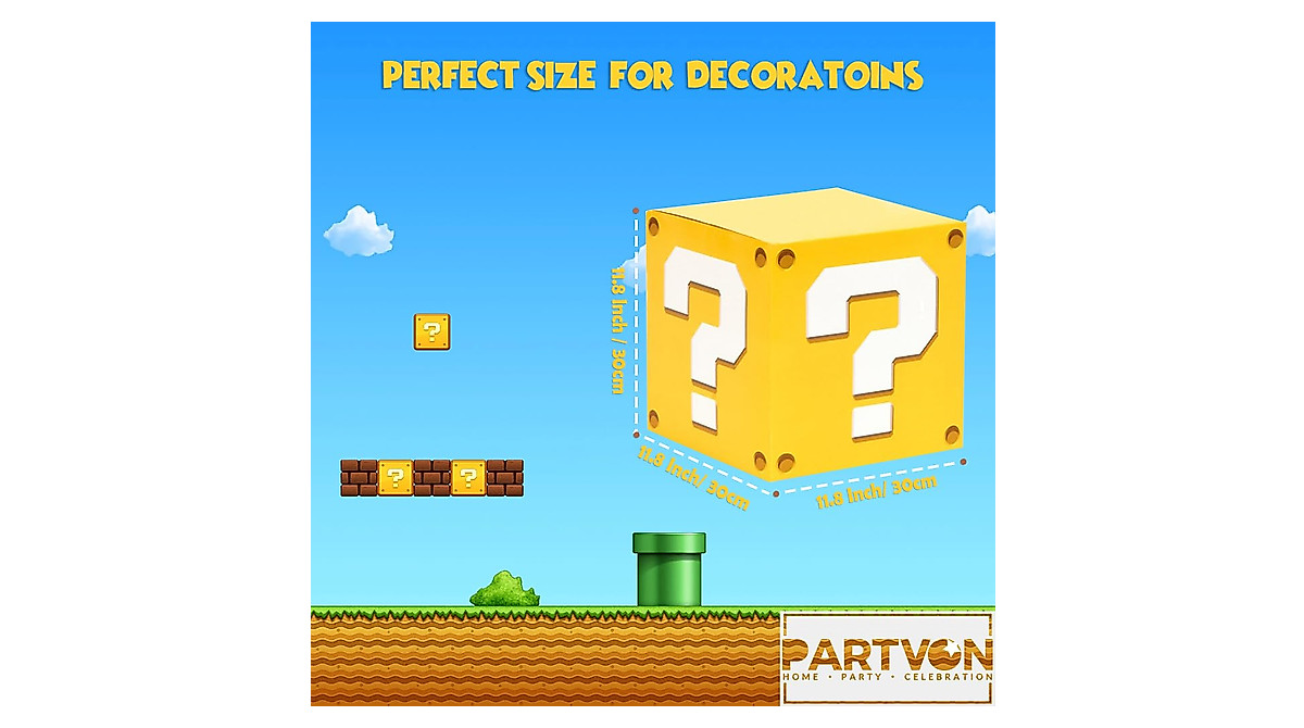 PARTVON Video Game Question Boxes - Party Decorations & Favors