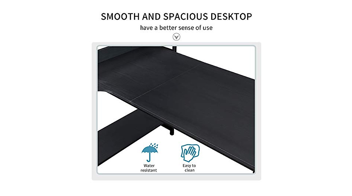 Henf Computer Desk with Bookshelf - Durable & Stylish