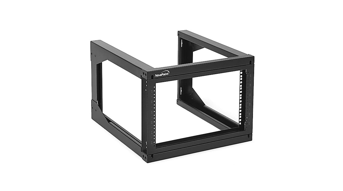 NavePoint 6U Wall Mount Server Rack with Swing Gate - Space-Saving Design