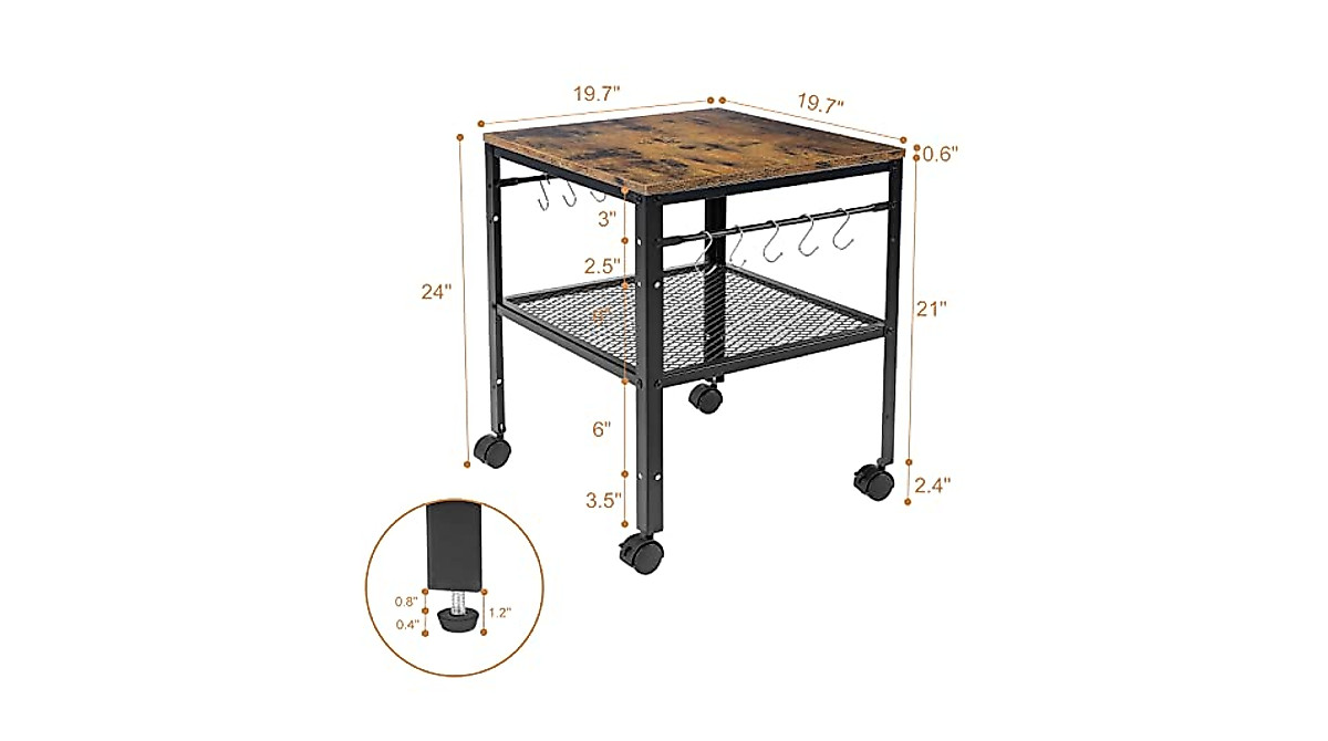 Versatile Rustic End Table with Adjustable Height Shelf