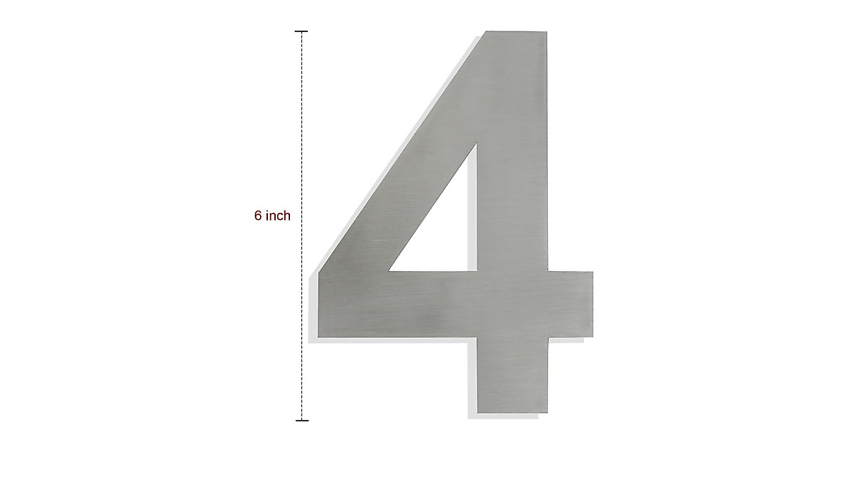 Fitous 6-Inch Stainless Steel House Number - Modern Design