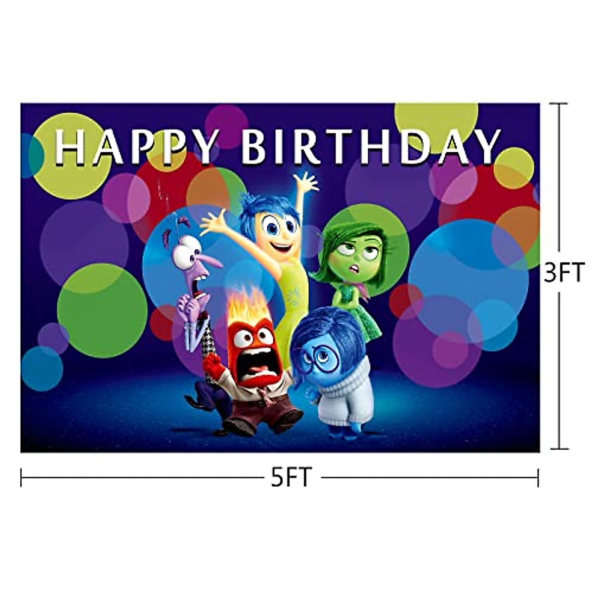 Colorful Inside Out Birthday Backdrop - Perfect for Kids Parties