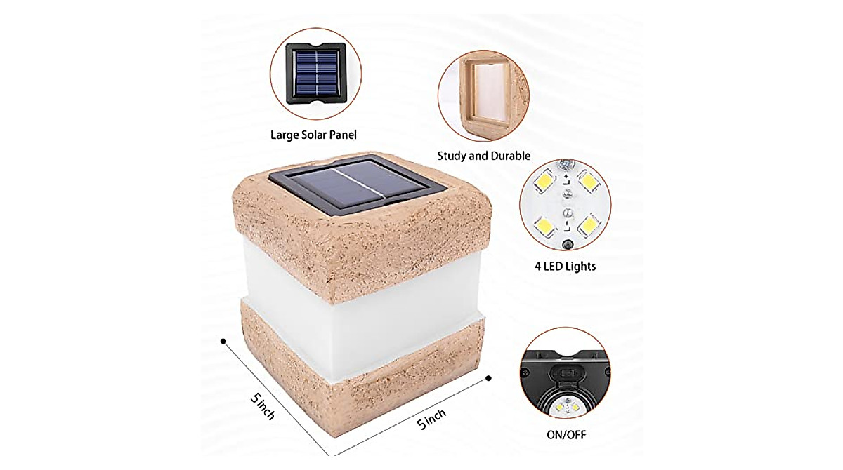 2 Pack Solar Rock Garden Lights for Outdoor Pathways