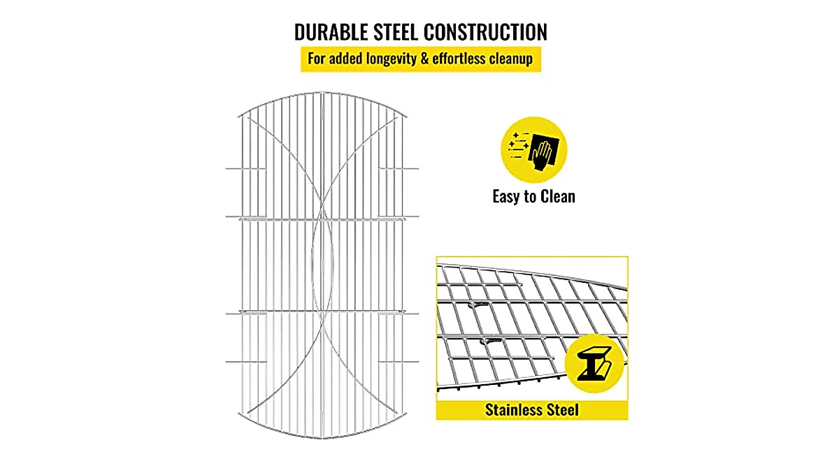 VEVOR 36-Inch Foldable Stainless Steel Fire Pit Grate for Outdoor BBQ