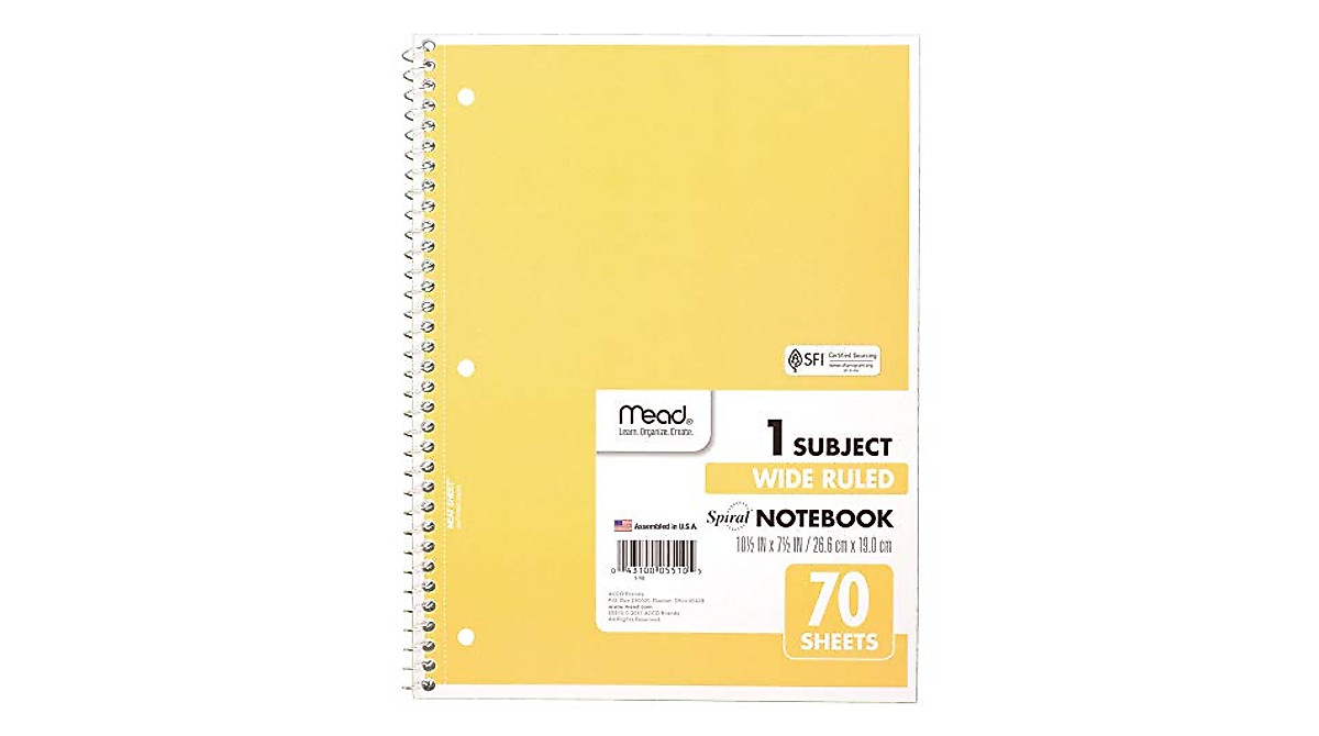 Mead Spiral Notebook - Perfect for Note Taking