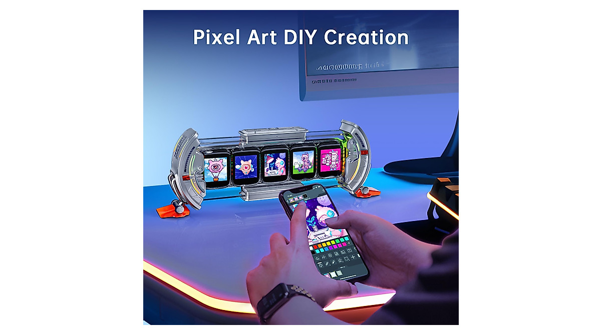 Divoom Times Gate Cyberpunk Digital Clock with App Control & RGB LED