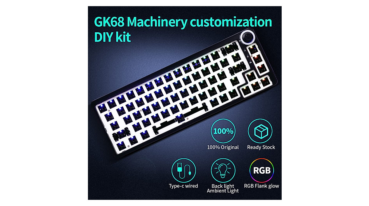 GK68 RGB Hot-Swappable Mechanical Keyboard Kit | Customizable & Compact