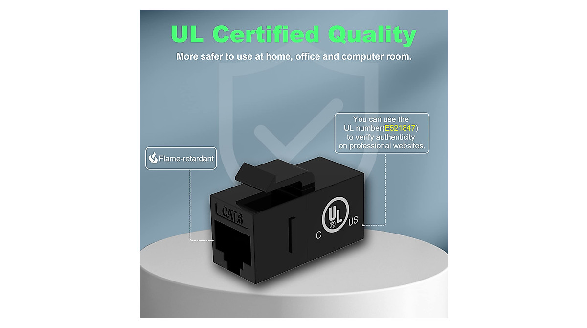 VCE CAT6 RJ45 Keystone Couplers - 25-Pack