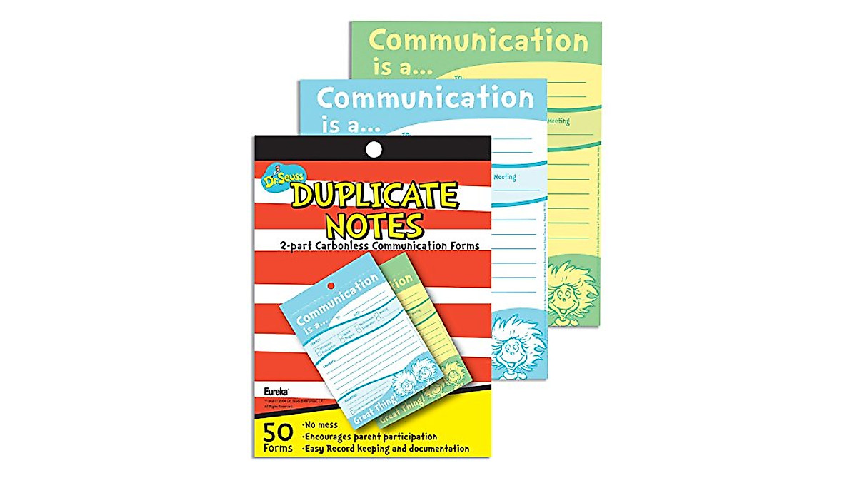 Eureka Dr. Seuss Teacher Notes - 50 Carbonless Notepads