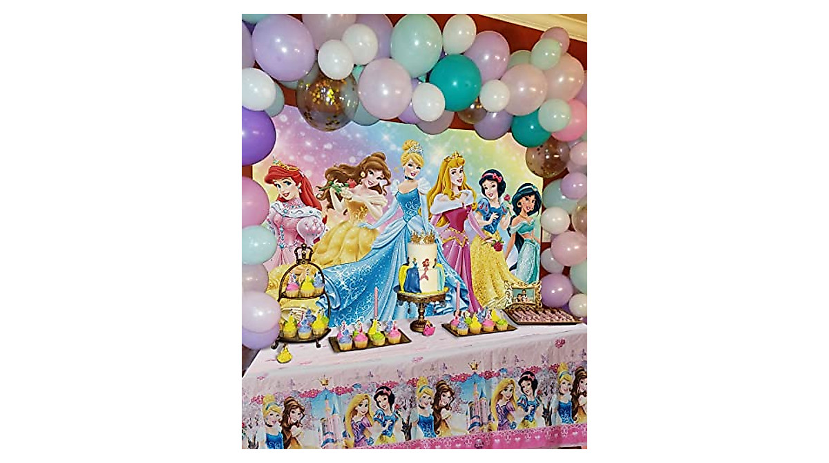 Colorful Princess Backdrop for Birthday & Baby Shower