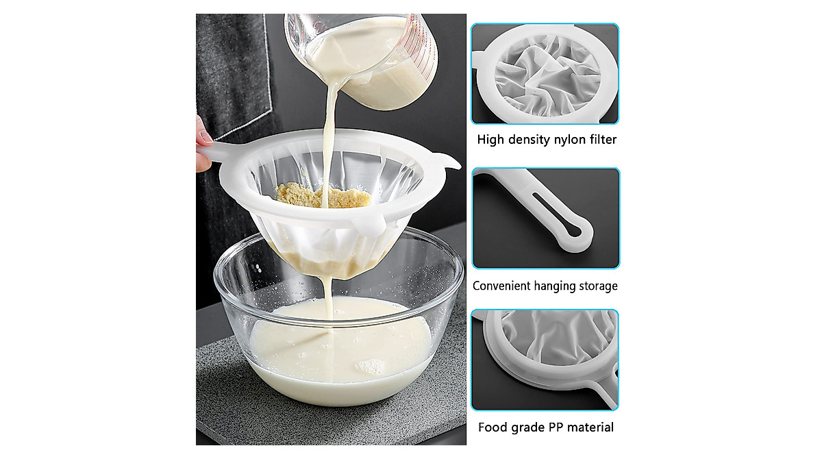SYJINHUASY Kitchen Ultra-Fine Nylon Mesh Strainer Food Yogurt Mesh ...