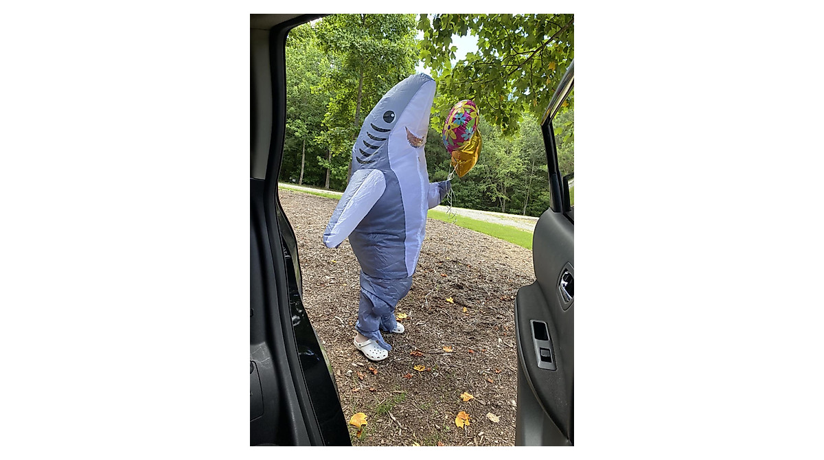 Inflatable Shark Costume - Funny Adult Blow Up Party Jumpsuit