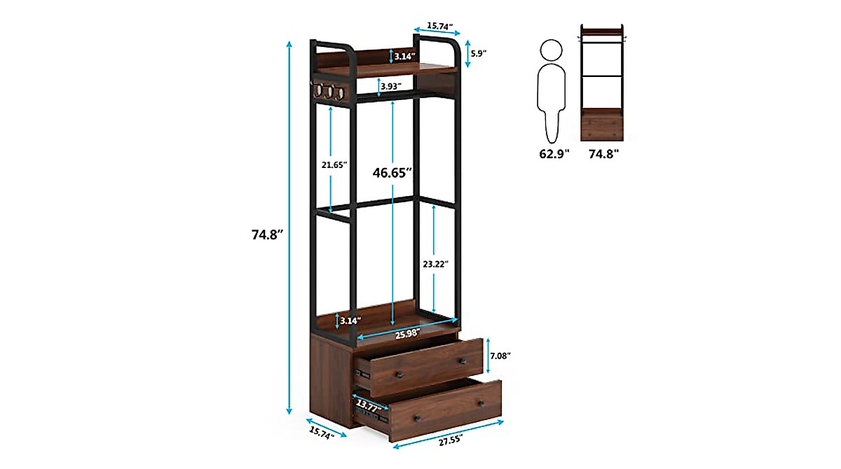 Tribesigns Small Clothes Rack - Stylish Storage Solution