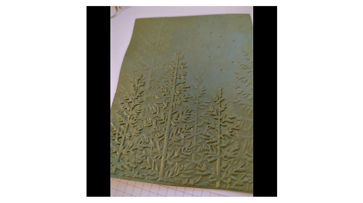 KWELLAM 3D Snowfall Tree Embossing Folders for Card Making