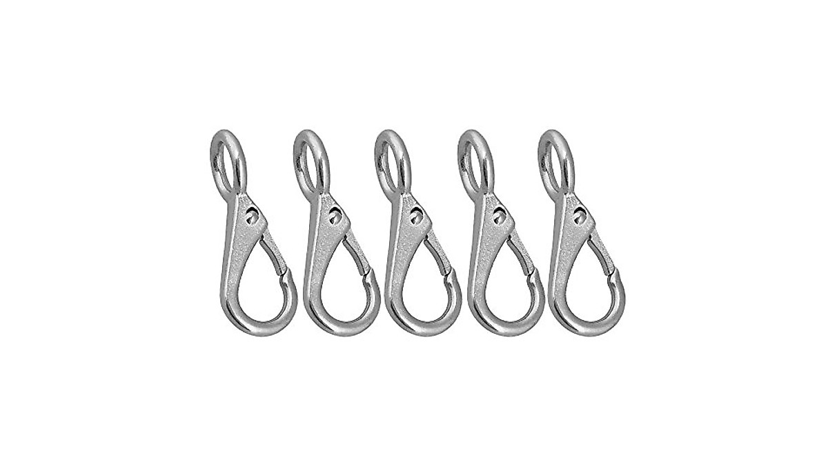 Buy 5pcs Stainless Steel Spring Loaded Snap Hooks