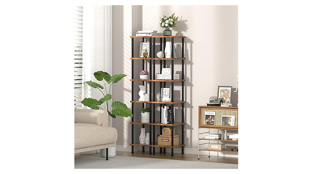 Homedawn 6-Tier Square Shelf Stand – Easy Assembly & Stable