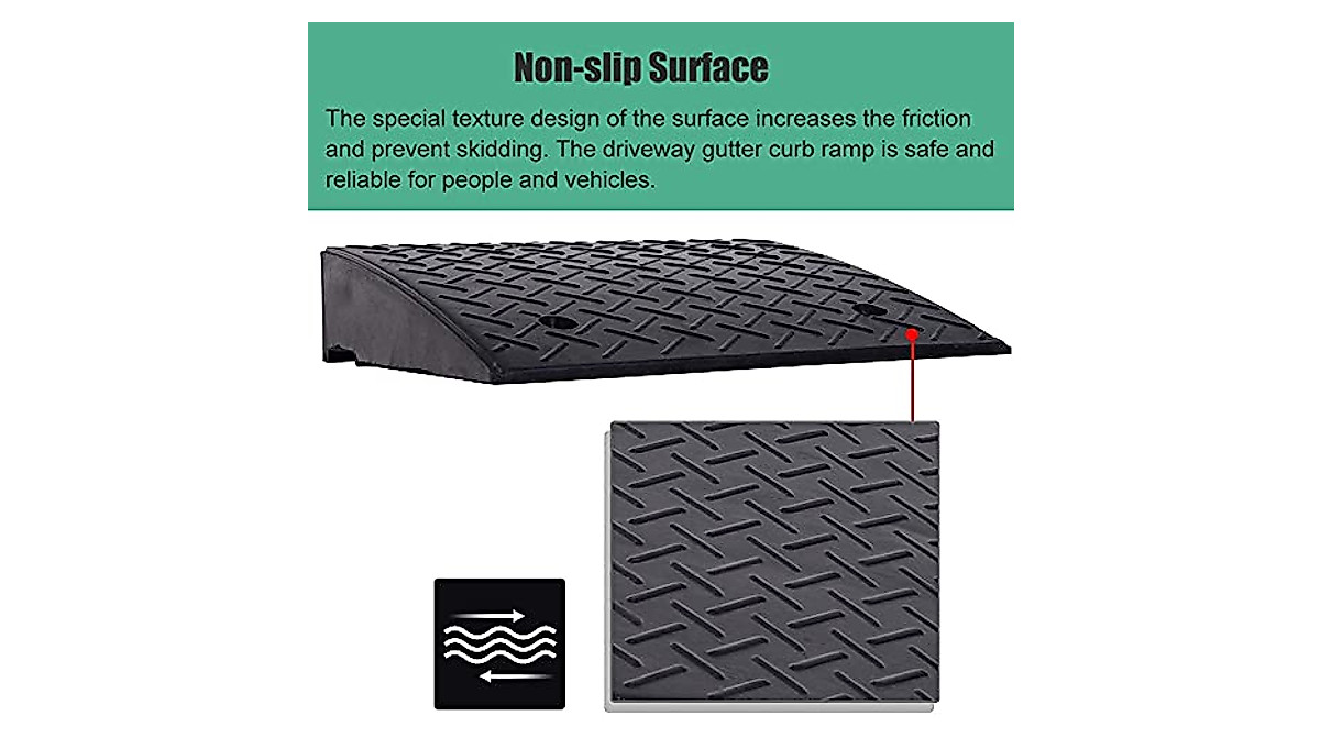 GUENZO Heavy Duty Rubber Threshold Ramp for Accessibility & Vehicles