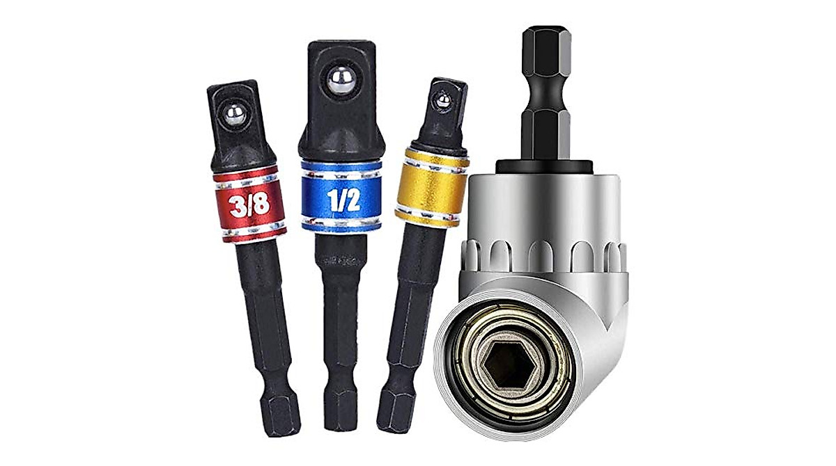 Newte Right Angle Drill Attachment - 4-in-1 Extension Tool