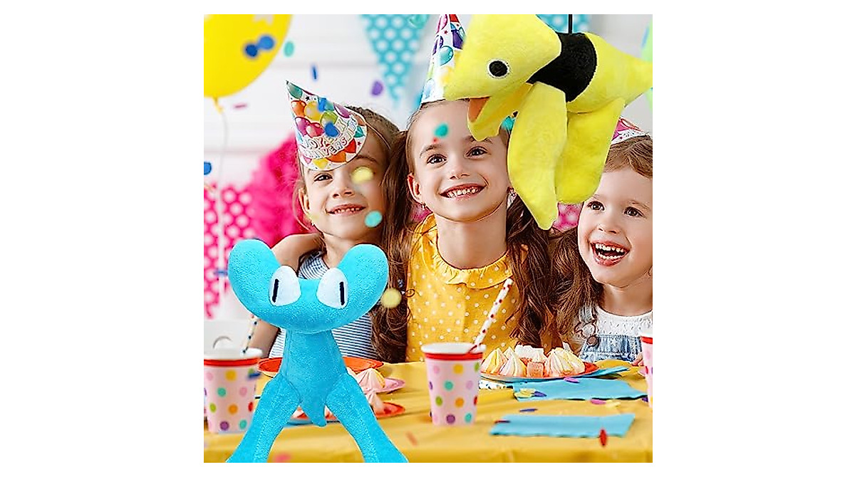 Cyan & Yellow Rainbow Friends Plush - SmallBos