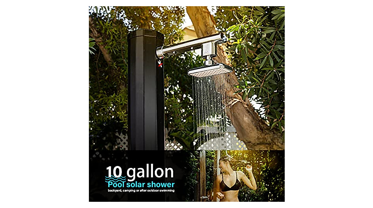 XtremepowerUS Solar Outdoor Shower - 10 Gallon Poolside Rinse
