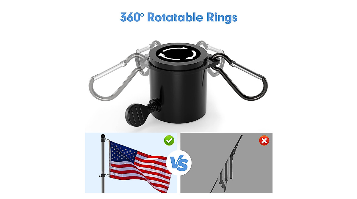 Heavy Duty Black Flag Poles for 3x5 Flags Outdoor