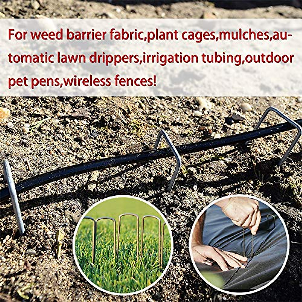 6 Inch Galvanized Garden Stakes - Rust-Proof Landscape Staples