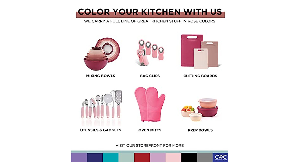 COOK With COLOR 7 Pc Kitchen Gadget Set – Stylish Copper & Pink Utensils