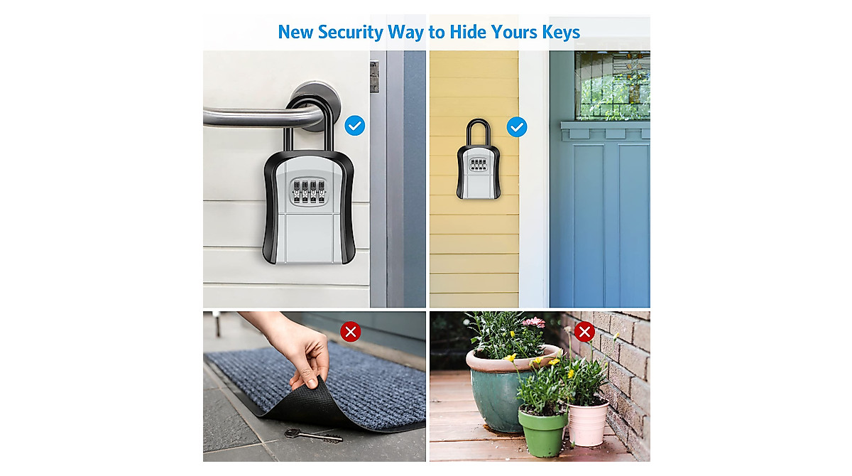 AMIR 4-Digit Key Lock Box - Secure & Portable Storage