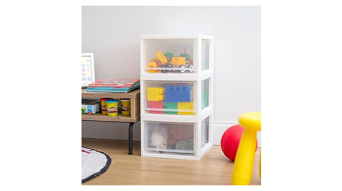 IRIS USA Stacking Drawer 3-Pack for Organized Storage