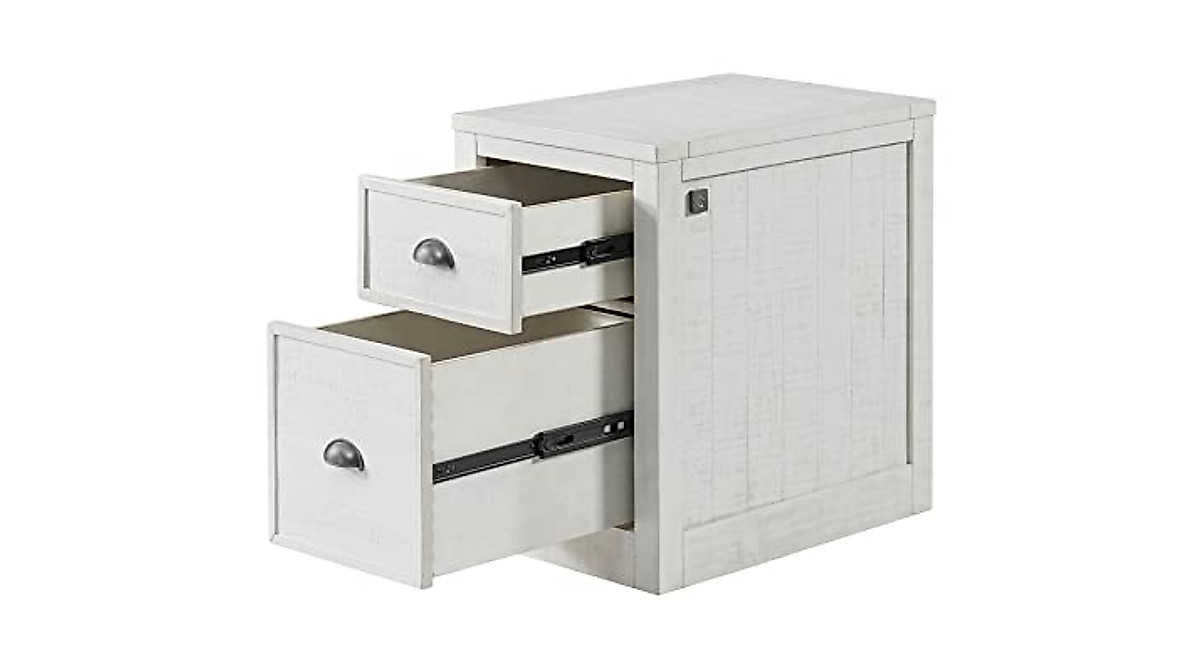Monterey White Stain File Cabinet with Fingerprint Lock