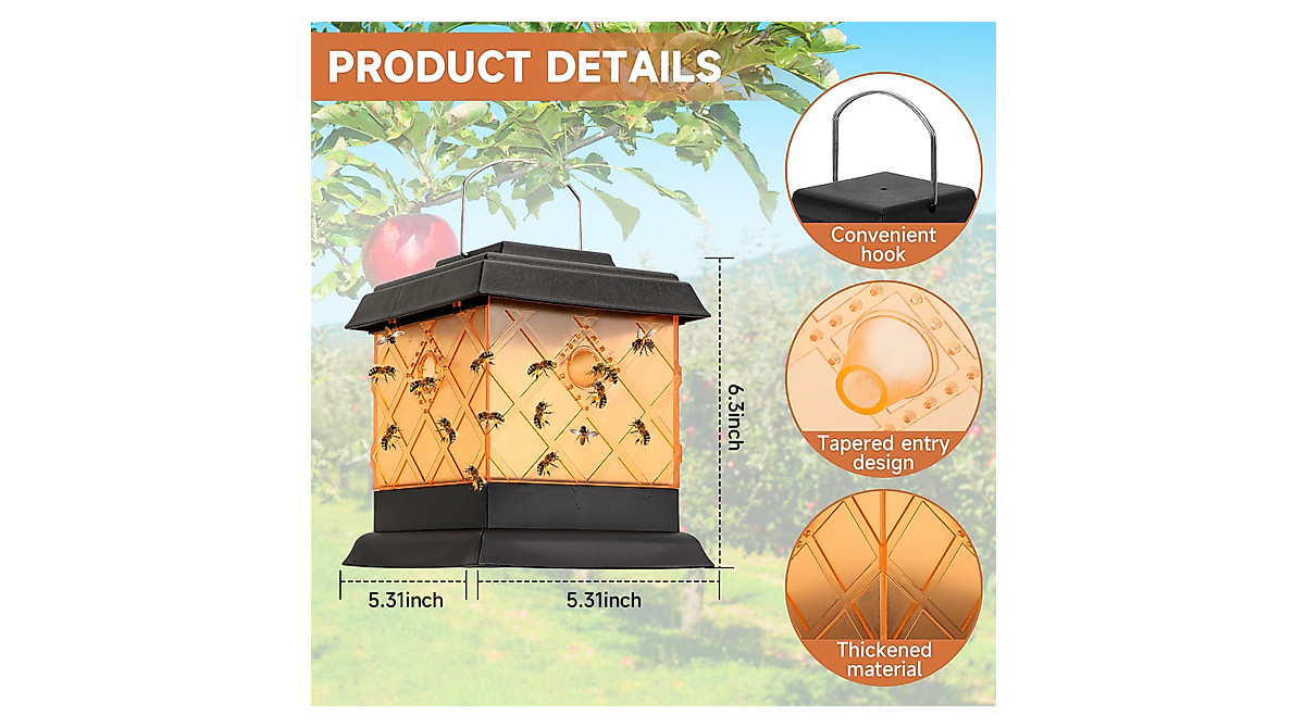 Catch Wasps with 12 Packs Reusable Yellow Jacket Box