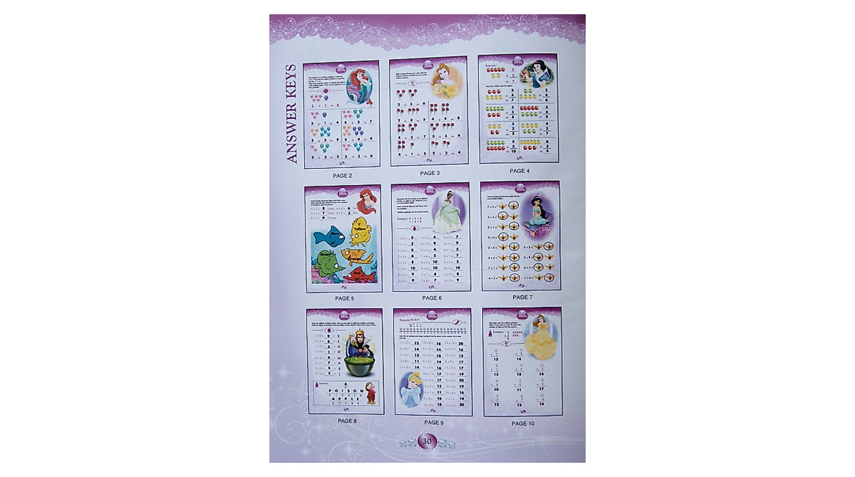 Disney Princess Math Workbook for Kindergarten | Fun Learning Gift