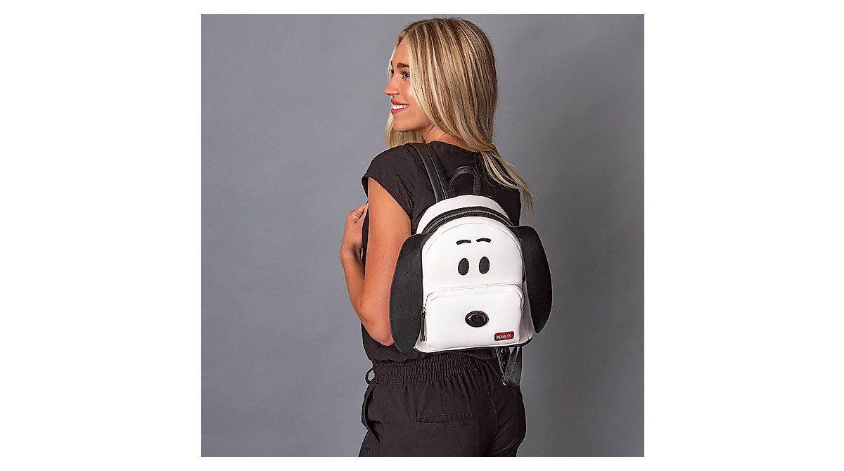 Peanuts Snoopy Mini Backpack - Character Face Design With Pop-Out Ears, Front & Side Pockets, 10x6x12 Inches - View #8
