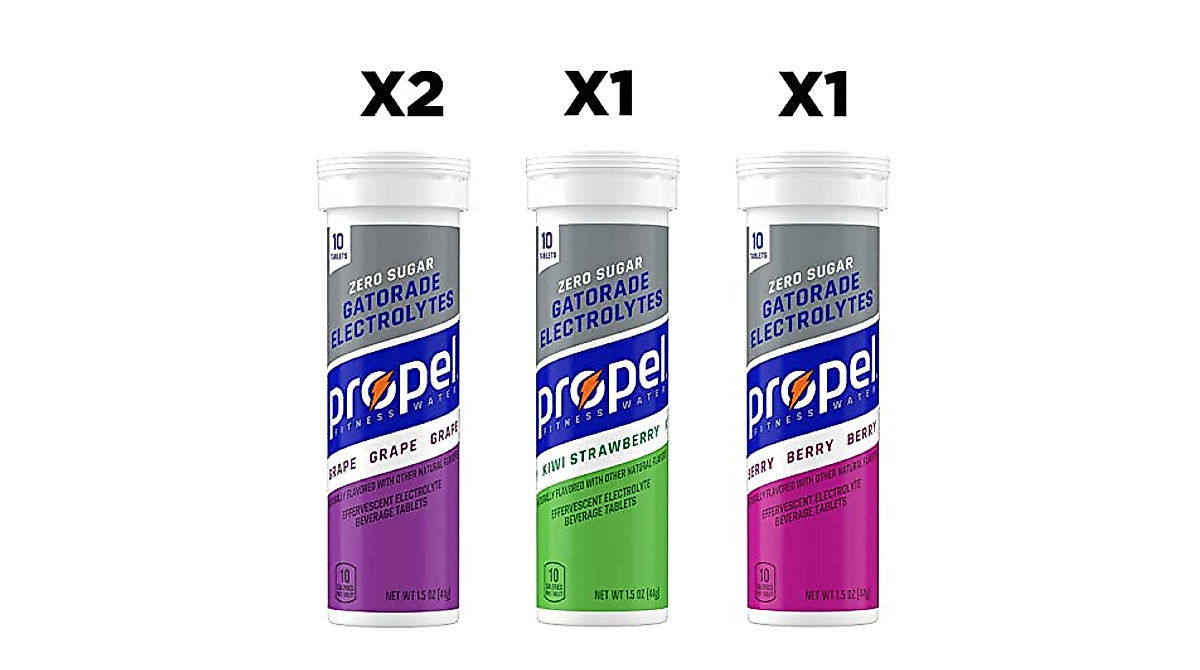 Propel Tablets Variety Pack - 3 Flavors, 40 Count for Refreshing Hydration