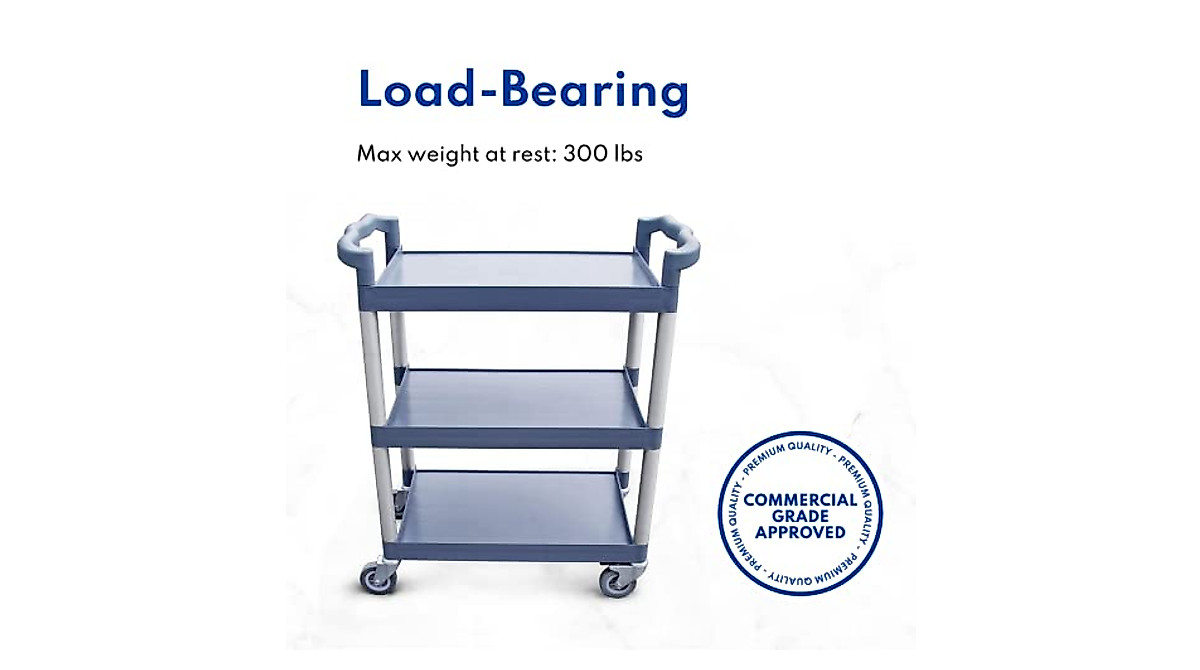 New Star 3-Tier Utility Bus Cart - 350 lb Capacity
