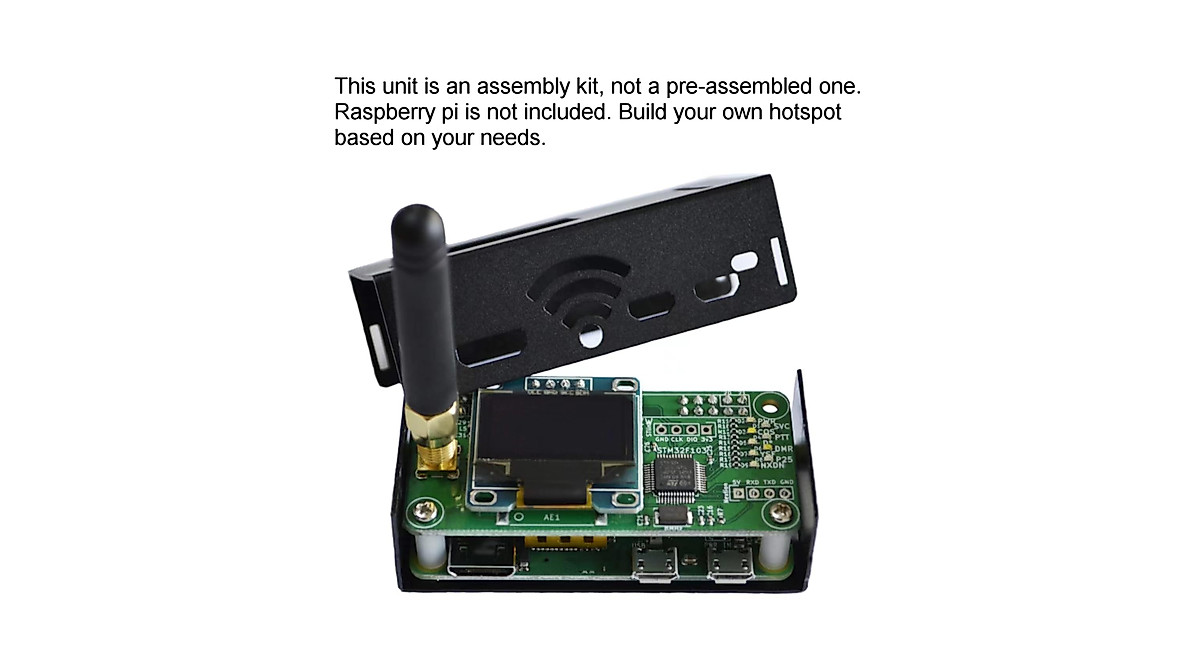 Mhd Wifi UHF/VHF MMDVM Hotspot With OLED, Antenna & Case - Supports P25 DMR YSF For Raspberry Pi Mmdvm Pi Hat