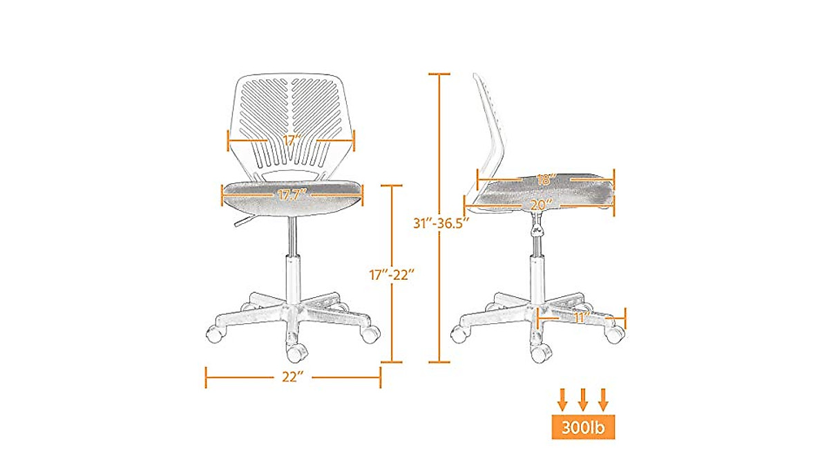 Yaheetech Blue Student Desk Chair - Adjustable, Ergonomic and Swivel