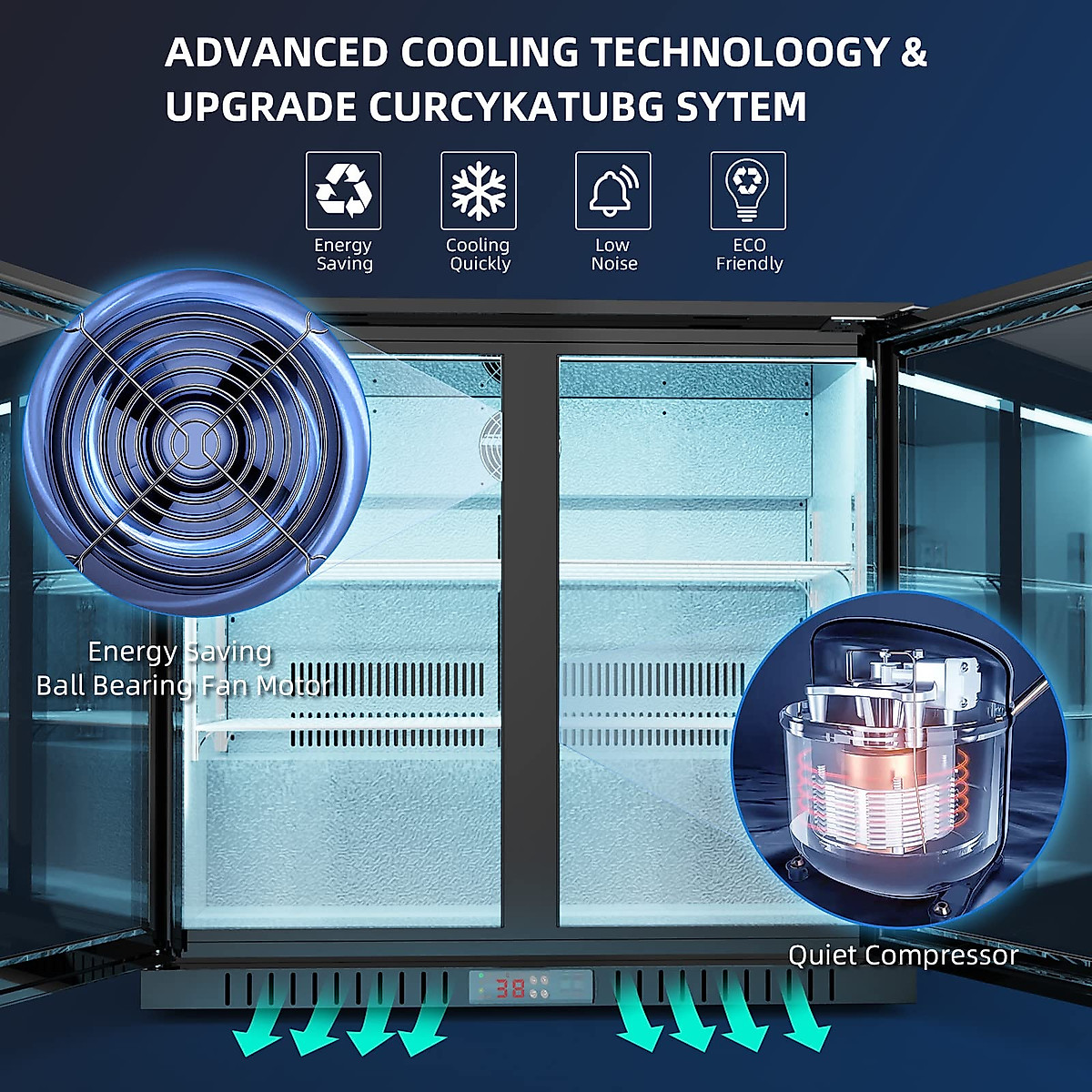 JAECOOL Commercial Beverage Cooler | 7.0 cu ft Glass Door