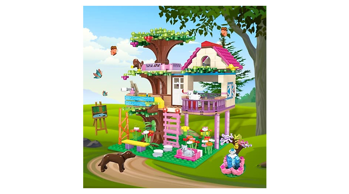 HOGOKIDS Tree House Building Toy with LED Lights - Creative 613PCS Set